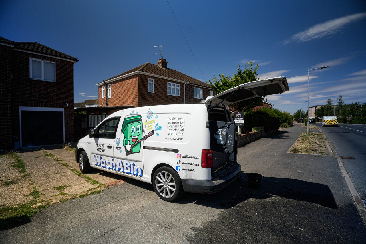 Wash A Bin van on a Peterborough street