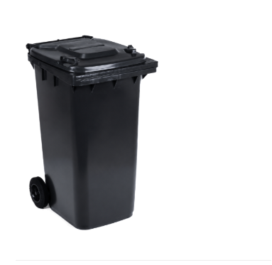 Black wheelie bin