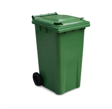 Green wheelie bin